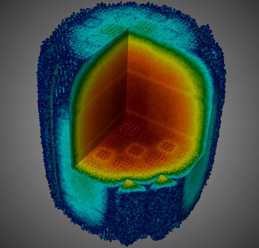 ExaSMR: Coupled Monte Carlo Neutronics and Fluid Flow Simulation of Small Modular Reactors. Credit: Wikimedia Commons