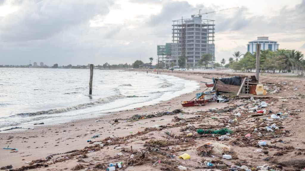 Plastic waste at the beach