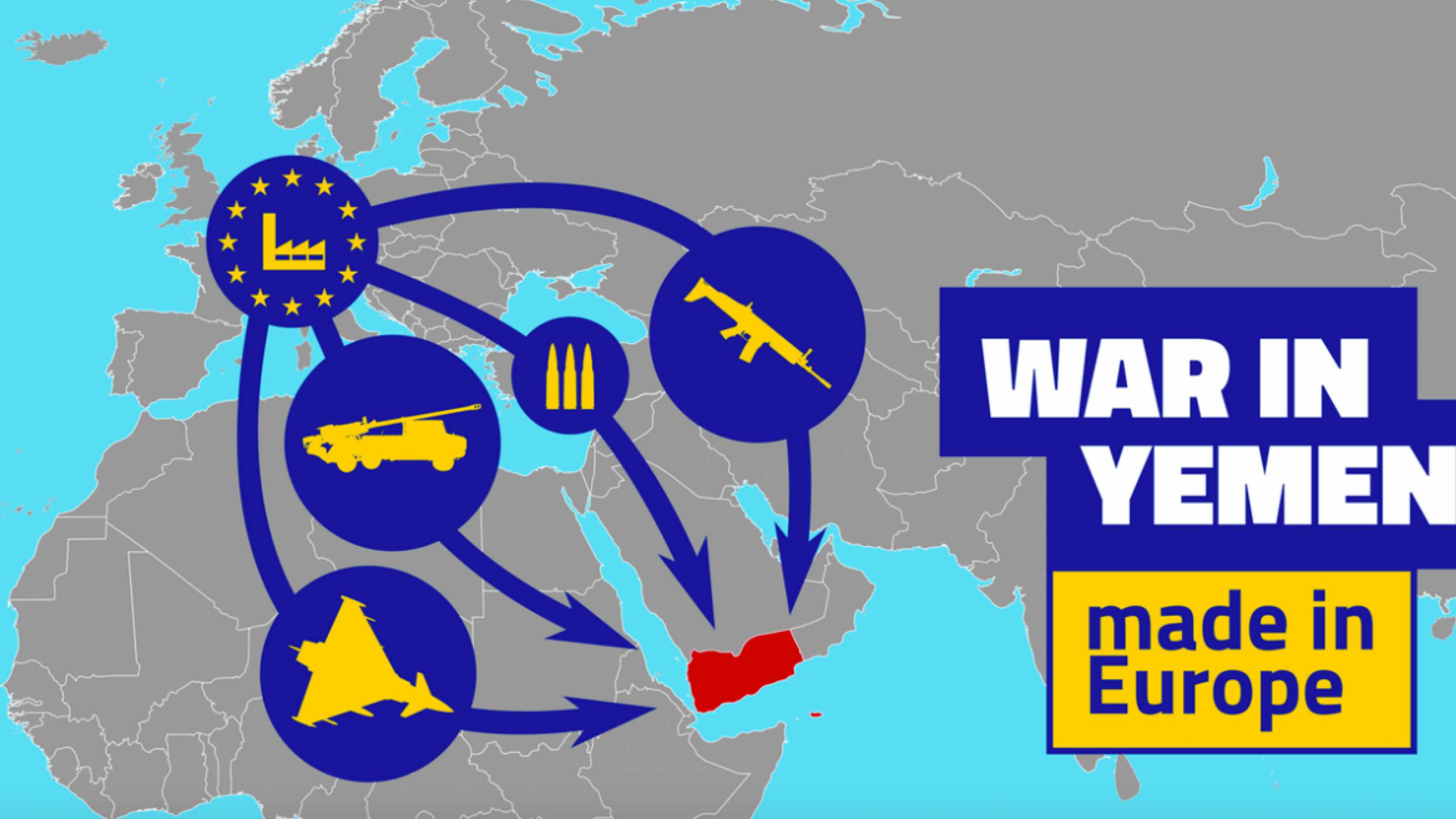 War in Yemen - Made in Europe - Infographic