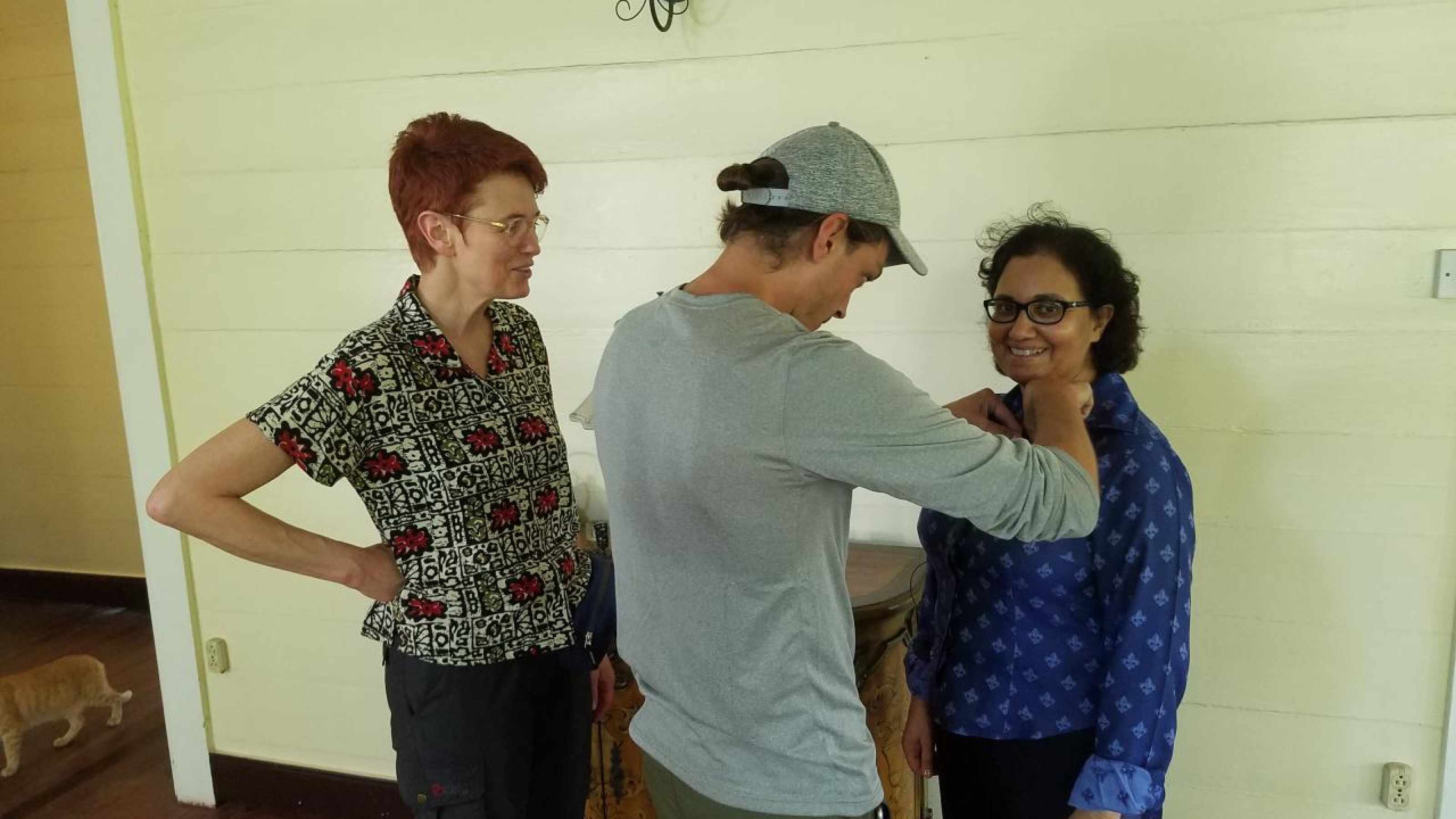 Tom wires Melinda for the interview.