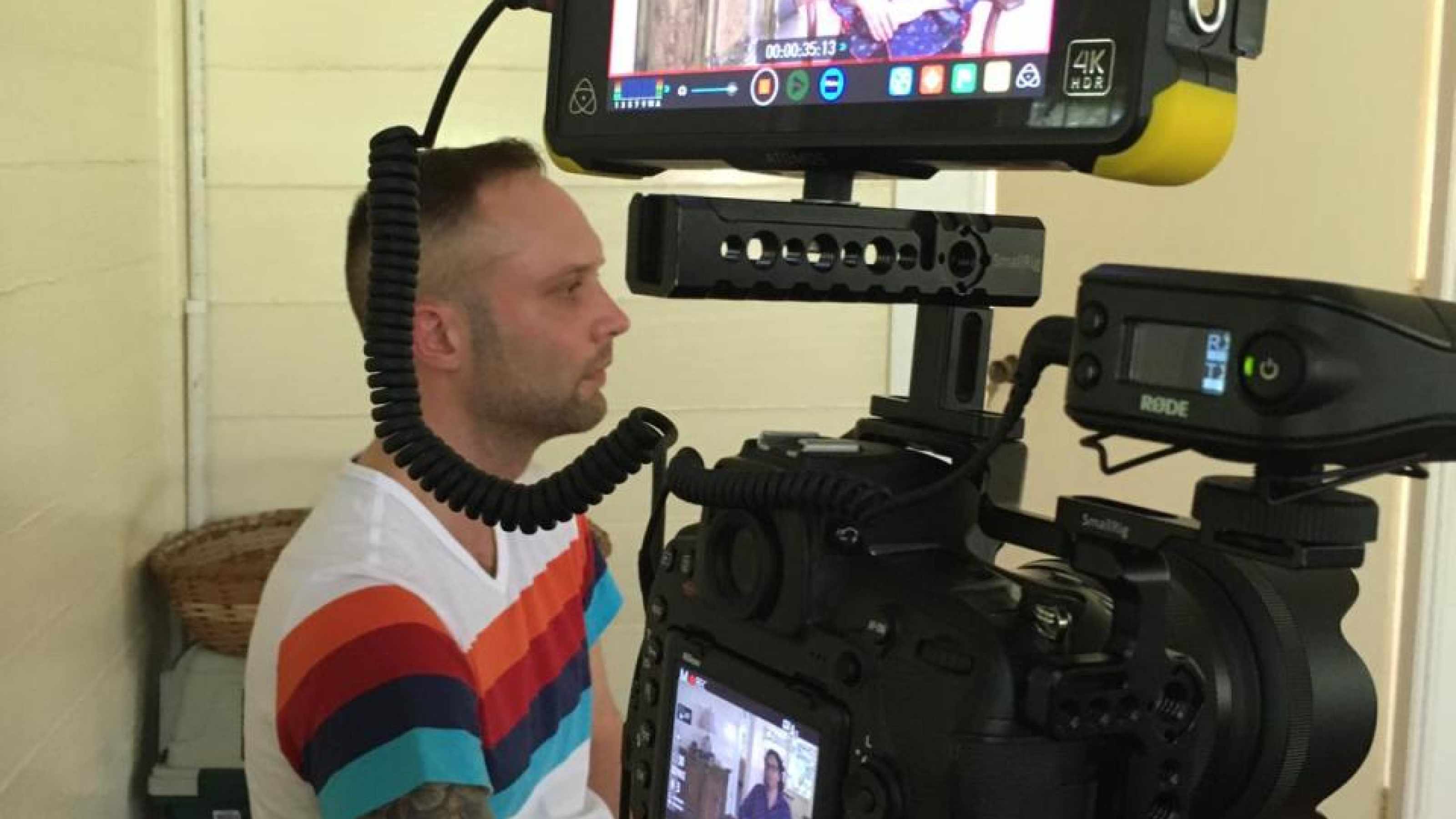 Denis interviewing Melinda