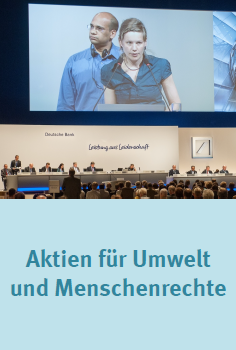 Flyer "Aktien für Umwelt und Menschenrechte