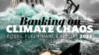 Banking on Climate Chaos Schriftzug