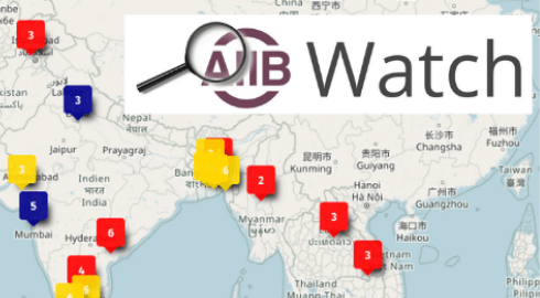 Karte von Südostasien mit AIIB Watch Logo