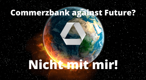 Commerzbank Logo mit brennender Erde