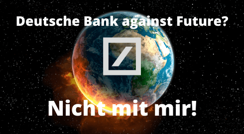 Deutsche Bank Logo mit brennender Erde
