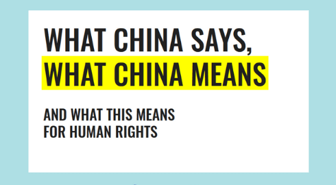 What China Says, What China Means and what this means for human rights