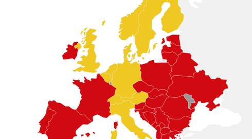 interaktive Karte von Europa, Länder sind unterschiedlich eingefärbt, ja nachdem ob sie Exporteinschränkungen Richting Saudi-Arabien haben 