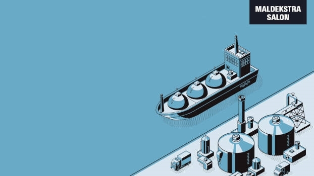 Grafik eines LNG Terminals an der Kueste